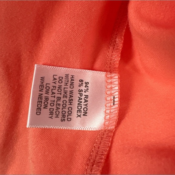 Kiyonna Top Size 0X New With Tags Orange Drape Neck - Picture 4 of 5